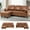Brown, variant on ACMEASE 76" Sectional Sofa Couch with Reversible Chaise, Suede Leather L Shaped Sofa w/USB Charger Ports & Storage Bag, Convertible Modern Couch w/Storage Space for Living Room, Small Space, Black