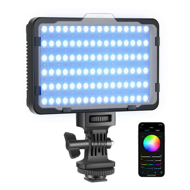 Neewer RGB Video Light with APP Control, 360° Full Color Led Camera Light CRI95+ Dimmable 3200K-5600K, 9 Light Scenes for YouTube DSLR Camcorder Photo Lighting Not Included), RGB176 - Walmart.com