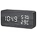 thumbnail image 3 of KeeKit Digital Wooden Alarm Clock, Electronic LED Desktop Clock with Temperature Humidity Time Display, 3 Alarm Settings, Voice Control, 3 Levels Adjustable Brightness for Home, Bedroom, Office, 3 of 4