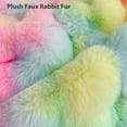 thumbnail image 4 of LIFEREVO 2 Pieces Fluffy Faux Rabbit Fur Pillow Cases, Luxury Soft Plush Shaggy Bubble Pillowcases Standard Size with Zipper, Furry Fuzzy Long Pillow Shams for Adult Girls Kids Teens 20x26, Rainbow, 4 of 7