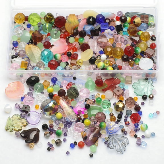 DESIGNICE Glass Beads for Jewelry Mak4 Ounce Mixed Assorted Glass Beads Multi-Color Faceted Assortment with Storage Box for Diy Bracelets,Necklaces,Keycha"S&Craftmulticolor Mix Style Glass Beads