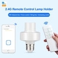thumbnail image 4 of Adaptador de bombilla E27 Titular de la lámpara Interruptor de bombilla de plástico de plástico Dormitorio Accesorios de iluminación Hogar Suministros inteligentes 2.4G Vogacara HA012029-00B, 4 of 7