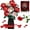 white&red, variant on OKKIDY Rose Bouquet Building Kit, 841PCS Faux Rose Plants with Vase, Compatible with Lego, Valentine's Day for Adults and Kids Ages 6+