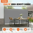 thumbnail image 3 of VEVOR Retractable Side Awning, 63''x 118'' Aluminum Outdoor Privacy Screen, 280g Polyester Water-proof Retractable Patio Screen, UV 30+ Room Divider Wind Screen for Patio, Backyard, Balcony, Gray, 3 of 10