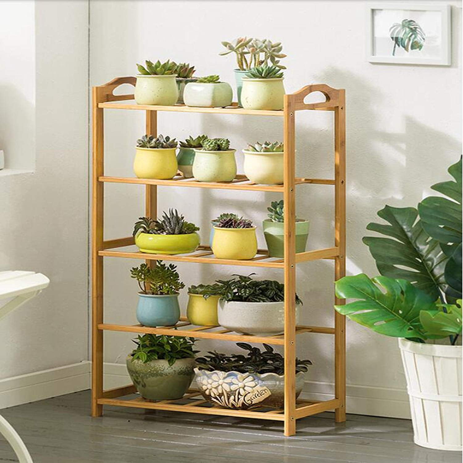 Magshion Shelf Rack Bathroom Kitchen Storage Shelf Plant Stand Bookcase 5 Tier