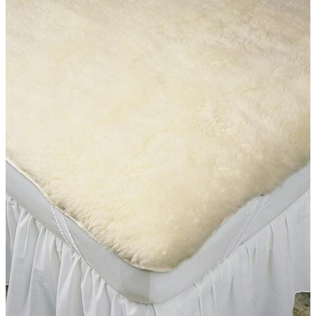 Slumberfleece Wool Strap-Fit Mattress Pad Cream /