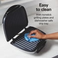 thumbnail image 4 of Hamilton Beach Electric Indoor Grill, 6-Serving, Large 90 sq. in. Nonstick Easy Clean Plates, Floating Hinge for Thicker Foods, 1200 Watts, 6.38"D x, 4 of 8