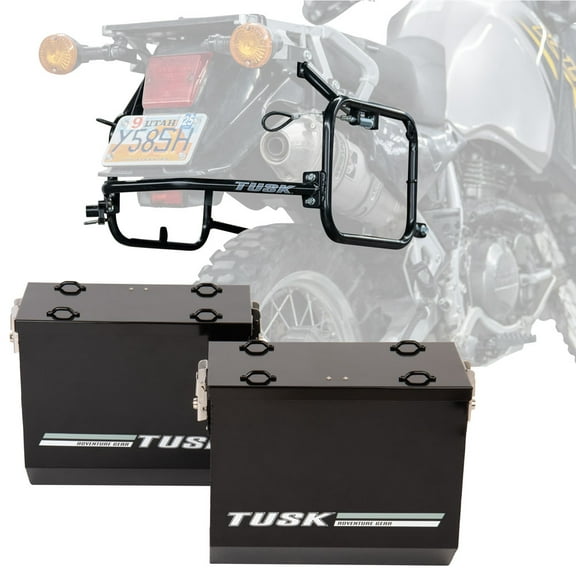 Tusk 1467340100 Aluminum Panniers with Pannier Racks V2 Large Black