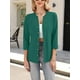 thumbnail image 4 of Camiseta ORANDESIGNE para mujer, manga 3/4, cuello en V, botones, verde, 4 of 6