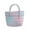 Pink, variant on Colorful Plastic Woven Beach Basket Bag,Summer Toys Storage Tote with Adjustable Strap for Beach Pool Party Daily Use