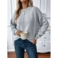 thumbnail image 5 of Womens Sweaters Fall Casual Long Sleeve Light-Weight Oversized Pullover Sweater Tops Light Gray S, 5 of 8