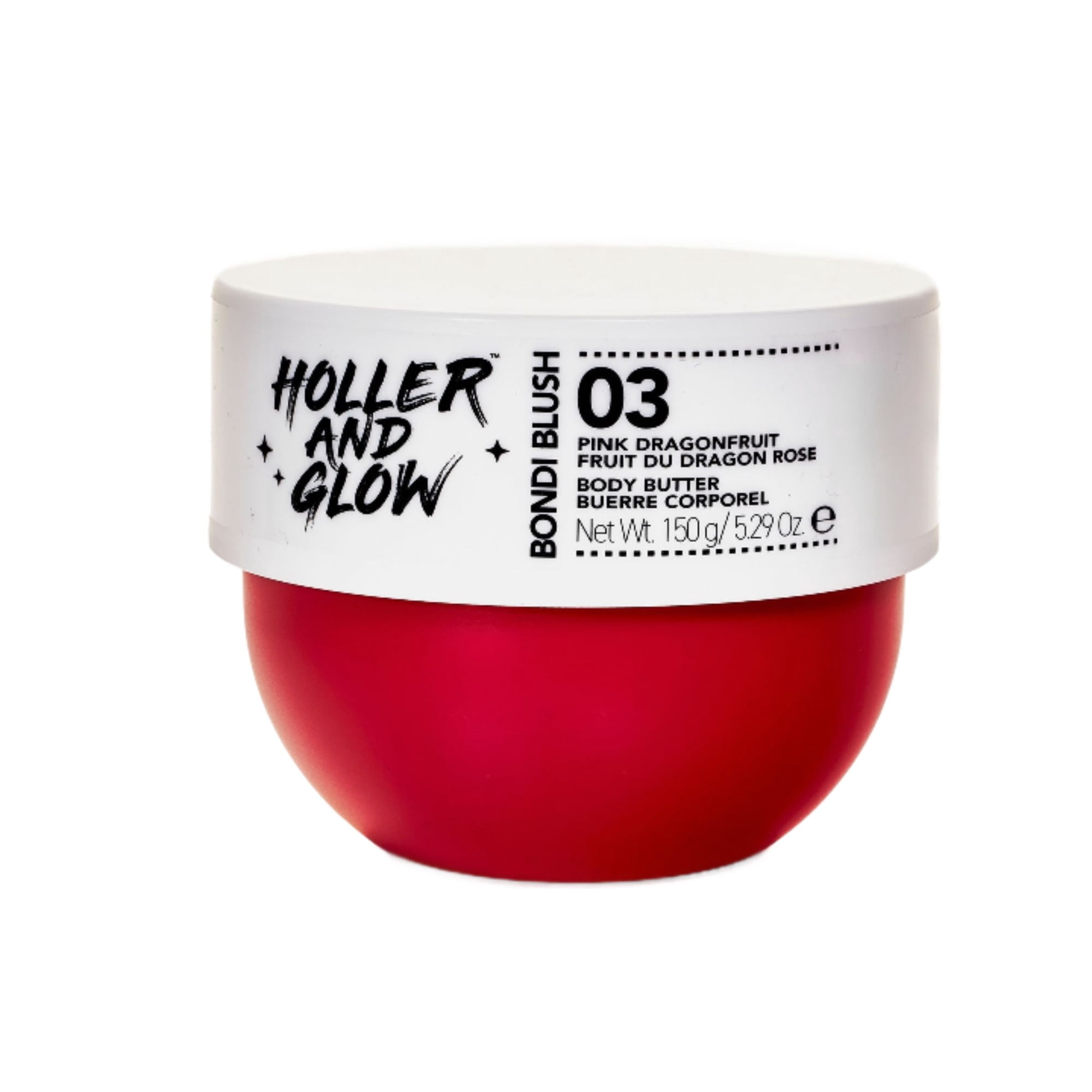 Holler and Glow Bondi Blush Pink Dragon Fruit Body Butter, 150g/5.29 oz