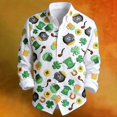 thumbnail image 2 of BdTemWBs Long Sleeve Casual Shirts for Men's - St Patrick Theme Print Shirt Lightweight Soft Outdoor Spring - Green,L, 2 of 4