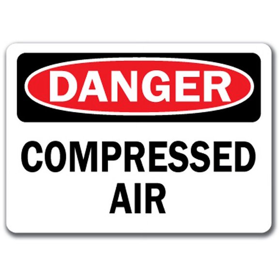 Danger Sign - Compressed Air - 10" x 14" OSHA Safety Sign