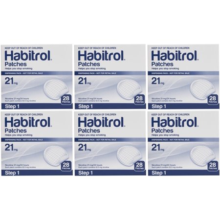 Habitrol 21mg Step 1 Nicotine Transdermal Patches. 6 Bulk Boxes of 28. Total 168