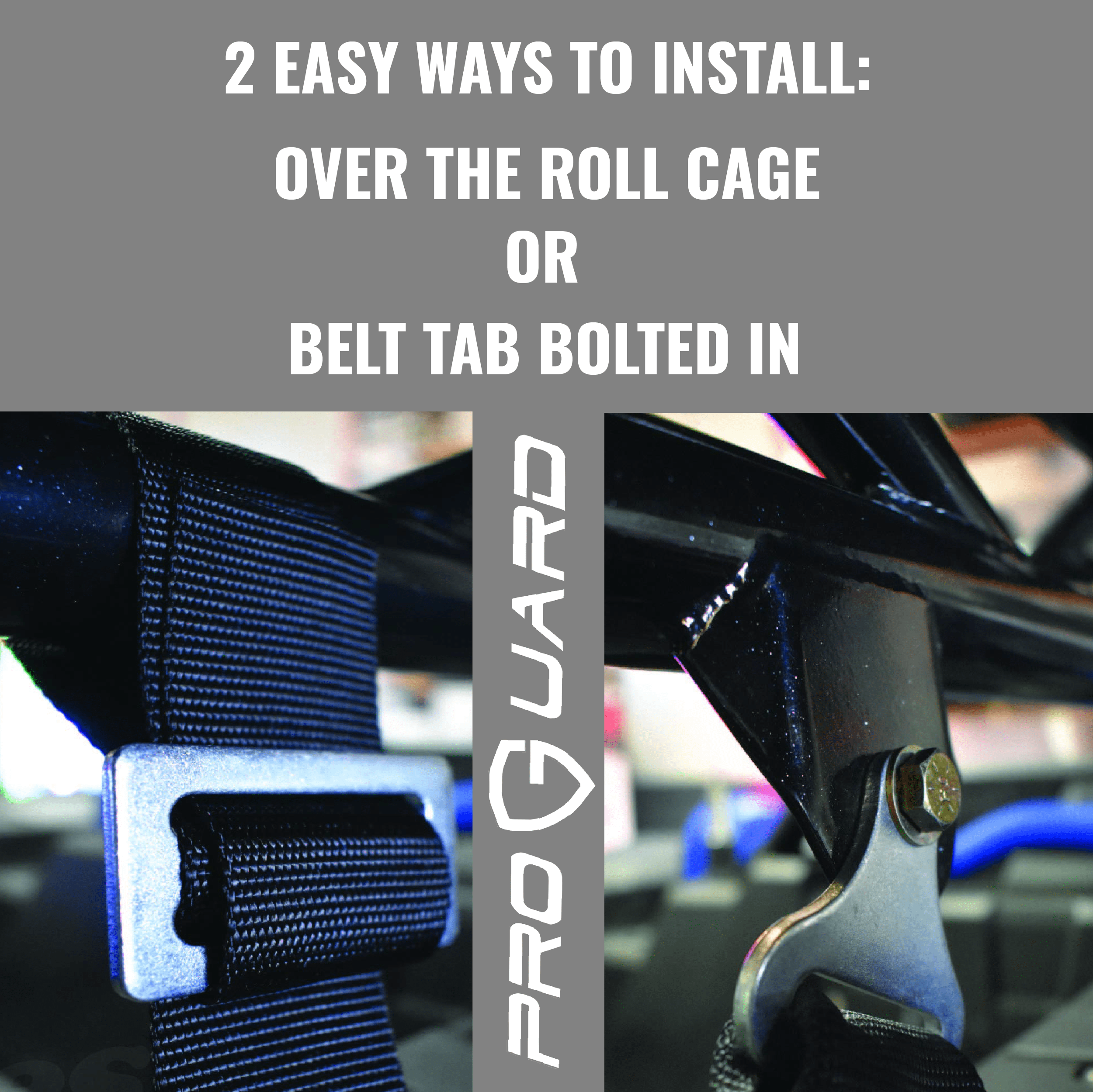ProGuard Offroad Harnesses Gray with 2" Nylon Straps & 4 Points of Contact (4 Pck) - Universal Safety Belts for Polaris, Can-Am, Kawasaki, Yamaha UTVs, ATVs, Side-by-Sides