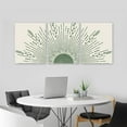 thumbnail image 3 of Sage Green Boho Sun Wall Art Set of 3, Framed Canvas Wall Art Sun Rising on the Horizon Geometric Nature Illustrations Line Art Wall, Mid-Century Modern Prints Sage Green Wall Decor for Living, 3 of 6