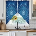 thumbnail image 6 of Blue Flowers Swag Curtains for Kitchen/Bedroom/Living Room, Farmhouse Boho Middle Century Floral Art Scalloped Curtains 63 Inch Long, Window Swag Topper Curtains Valances 2 Panels Set 36"x63", 6 of 8