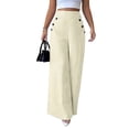 thumbnail image 2 of Yifymode Womens Striped Wide Leg Palazzo Pants High Waisted Elastic Casual Lounge Trousers with Pockets,Bronze XL, 2 of 5