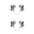 thumbnail image 4 of relayinert Wolf Ears Hair Hoop Wide Application And Bendable Cosplay Experience Party Shows Gray and white 2Set, 4 of 6