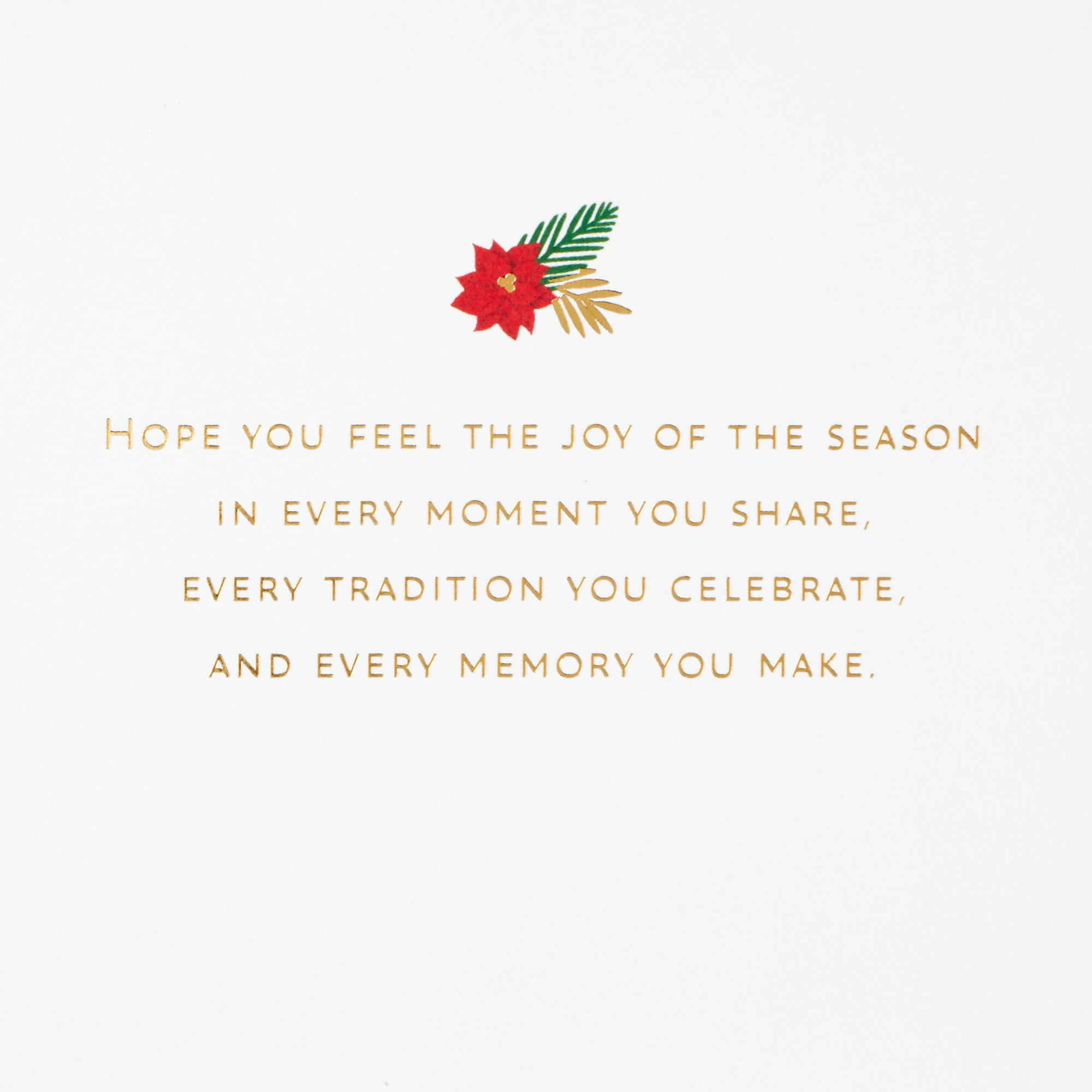 Hallmark Signature Christmas Card with Hoop Wreath (Merry Christmas Poinsettias)