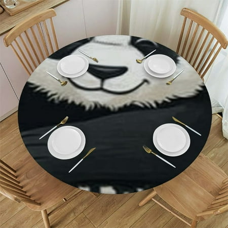 

Sheronv Panda Bear Round Tablecloth 100% Polyester Stain-Resistant Washable for Indoor Outdoor Restaurants Weddings Parties Picnic Dining Kitchen Farmhouse Home Decor 31 -35