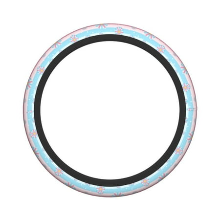 XMXY Car Steering Wheel Cover, Pastel Flowers Stripes Non-Slip Jeep Truck Universal Elastic Steering Wheel Protector 15 inch