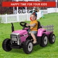 thumbnail image 1 of Kojooin Kids Ride On Tractor with Detachable Trailer, 12V Electric Ride On Toy with Remote Control and LED Headlights, 1 of 8