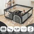 thumbnail image 2 of HDJ Baby Playpen,Play Yard,Baby Playard, Toddler Kids Fence with Anti-Slip Base,47"*47",Black, 2 of 7