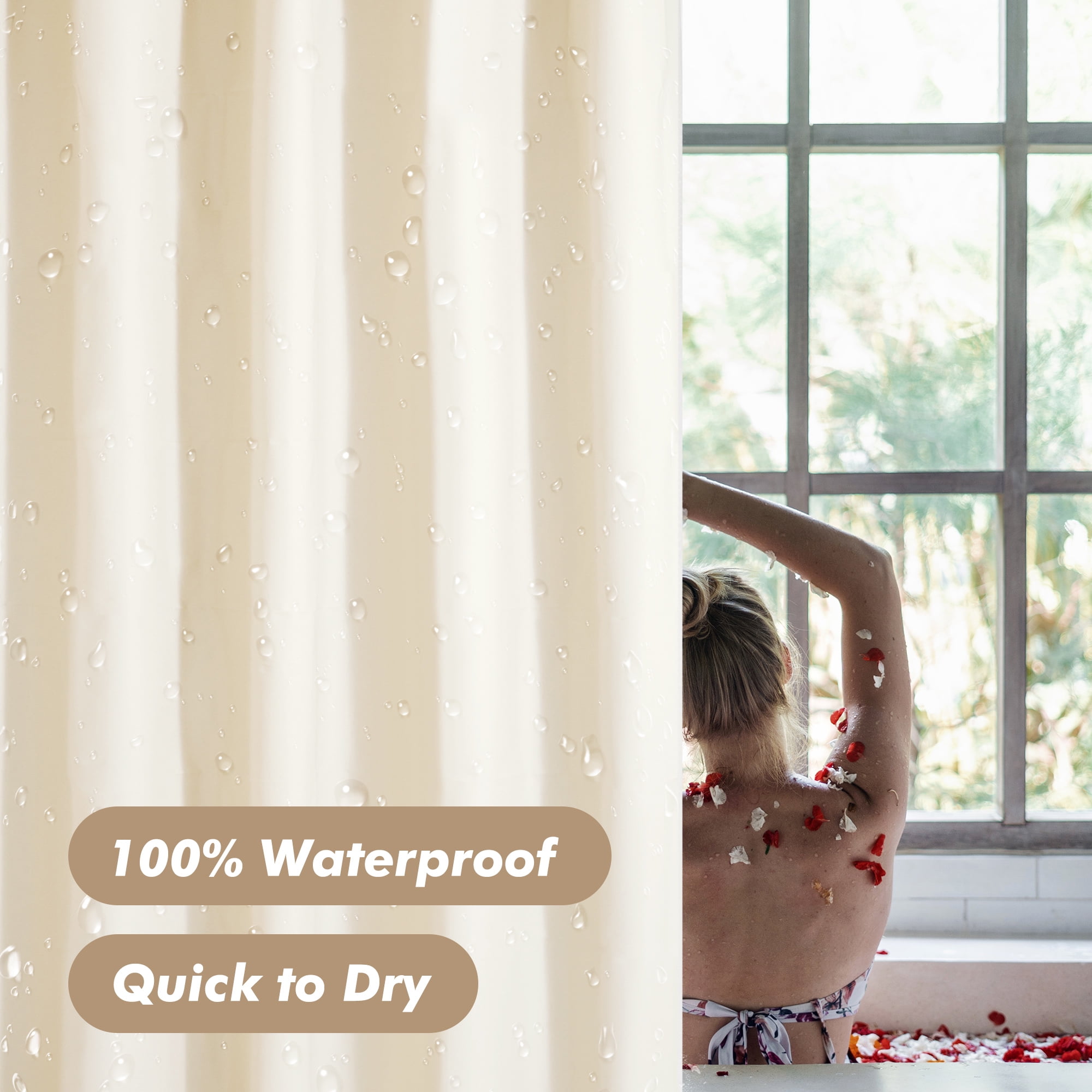 "Barossa Design PEVA 8G MildewResistant Beige Shower Curtain Liner, Heavy Weight, Standard Size, Wat(图4) "Barossa Design PEVA 8G MildewResistant Beige Shower Curtain Liner, Heavy Weight, Standard Size, Wat(图4)