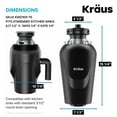 thumbnail image 4 of Kraus Quarza 33 Dual Mount 60/40 Double Bowl Granite Kitchen Sink in Black with Waste Guard Continuous Feed Garbage Disposal, 4 of 7