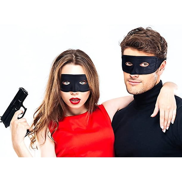 Máscara De Ladrón De Banco Negra – Accesorio De Disfraz Para Hombre Y Mujer, Elástica Y Cómoda, Para Fiestas Y Halloween