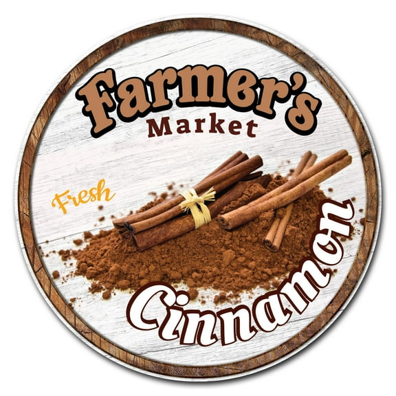 SignMission C-24-CIR-WS-Cinnamon Corrugated Plastic Sign with Stakes 24 in. Circular - Farmers Market Cinnamon