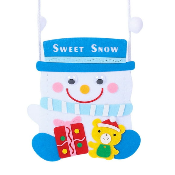 LCXmlly Christmas DIY Crossbody Bag Kit DIY Shoulder Crossbody Messenger Material Kit Handmade Adults Kids Beginner Craft 1 Set Santa Claus Elk Snowman