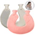 thumbnail image 1 of 1l U-shaped Neck Rubber Odorless Hot Water Bottle With Fleece Cover, 1 of 2