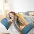 thumbnail image 5 of Manfei Vintage Beach Sunset Boat Bedding Comforter Set for Kids Boys and Girls, Coastal Ocean Print King Bedding Sets, Gray Reversible 7pcs, 5 of 6