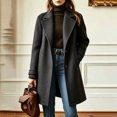 thumbnail image 2 of OIOLOYJM Winter Coats for Women Casual Double Breasted Long Jacket Formal Warm Comfortable Office Wool Work Overcoat Gray XL, 2 of 5