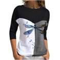 thumbnail image 1 of Moda mujer casual cuello redondo manga larga prind pullover blusa sudadera de moda Fridja  hkj796, 1 of 5
