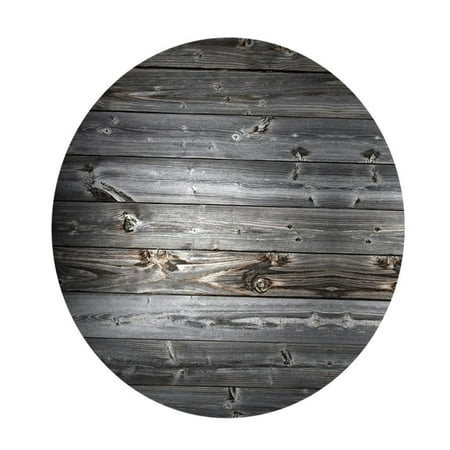 

Round Elastic Table Cover Tablecloths - Shabby black Grain Pattern Decoration Fits 47inch