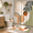 Abstract & Geometry, variant on 4-Piece Sand Marble Bathroom Linen Set with Shower Curtain, Rugs, Lid Cover and Hooks
