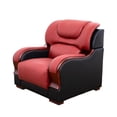 thumbnail image 4 of Star Home Living 3-Piece Genuine Leather Sofa Set in Black/Red, 4 of 11