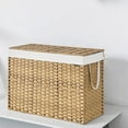 thumbnail image 2 of LEDREM 200L Double Laundry Hamper with Lid, 4 Sections & 6 Mesh Bags, Wicker Design, Removable Liners, for Bathroom/Bedroom, Natural, 2 of 6