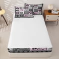thumbnail image 4 of Erosebridal Happy Camping Zipper Full Size Comforter Sets with Fitted Sheet and 2 Pillowcases, Camper Checkered Zipper Bedding Set, Gray Pink, 4 of 7