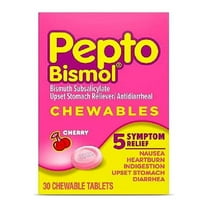 Pepto Bismol Chewable Tablets, Indigestion and Anti-Diarrhea Stomach Relief, Cherry, 30 Count