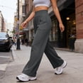 thumbnail image 4 of Juslio Pants for Women Casual Loose High Waist Comfortable Elastic Waist with Pockets Wide-Leg Pants, 4 of 5
