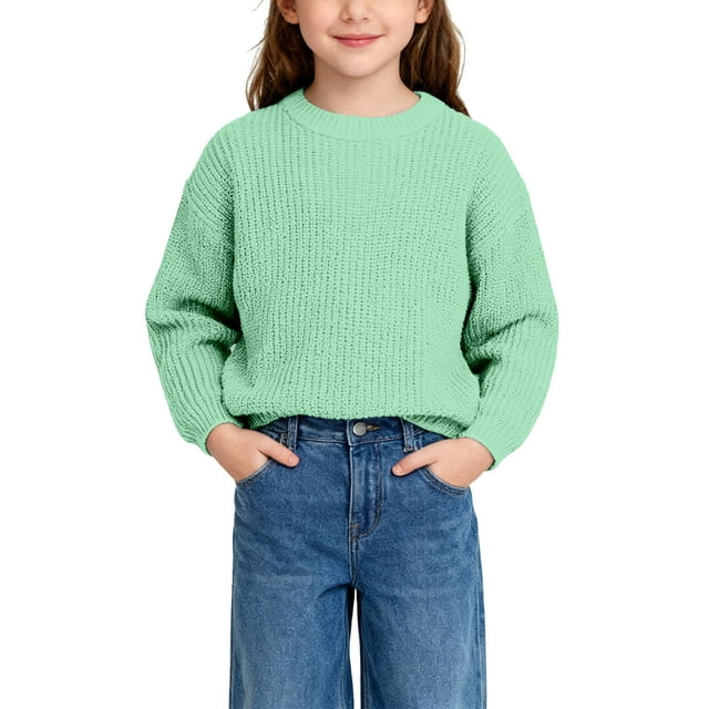 XIMIN Tricot pour Bébé Garçons Filles Couleur Unie Col Rond Manches Longues Mignon Tricot Automne Hiver Vêtements Chauds