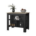 thumbnail image 2 of Kitchen Island with Storage Cabinet, Stationary Kitchen Table with Wood Worktop, Kitchen Island Side Table with 3 Open Shelves for Home, Coffe Bar, Kitchen, 2 of 6