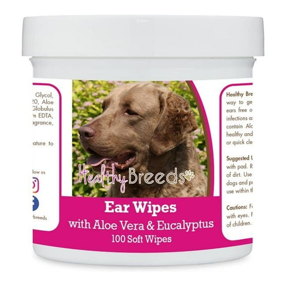 Healthy Breeds 192959823455 Chesapeake Bay Retriever Ear Cleaning Wipes with Aloe & Eucalyptus for Dogs - 100 Count