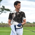 thumbnail image 3 of Balery Black And White Boston Terrier Camisa Polo de Hombre con Estampado, de Manga Corta y Tejido Medio, Camisa Tipo Golf Polo-Medium, 3 of 6
