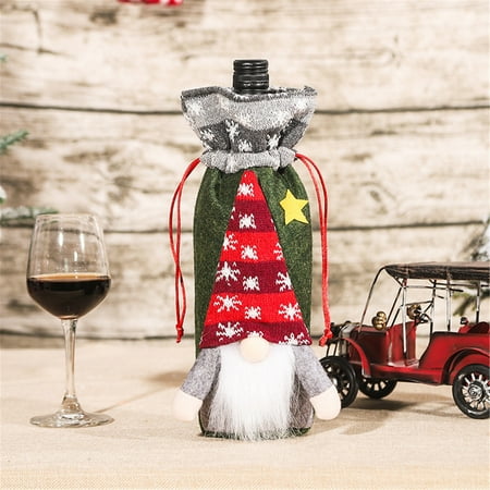 

SUWHWEA Black and Friday Deals 2022! Cartoon Knitted Cloth Goblin Christmas Wine Set Christmas Wine Bottle Set on Clearance